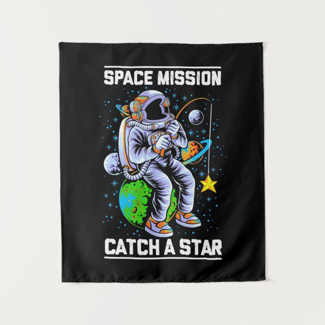 Astronaut Space Mission Catch A Star Tapestry (Front)