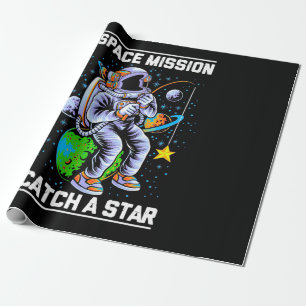Astronaut Space Mission Catch A Star Wrapping Paper