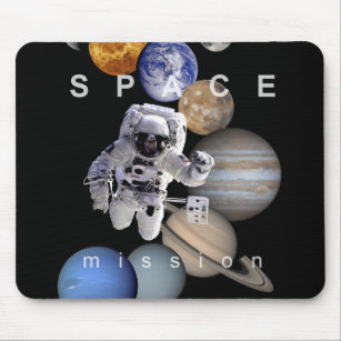 astronaut space mission solar system planets mouse pad