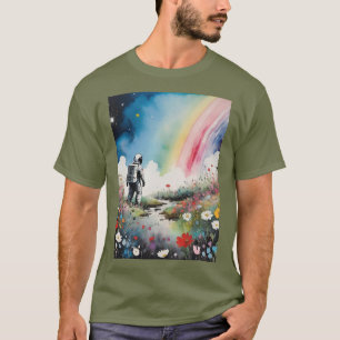 Astronaut Space Moonman Flower Planet T-Shirt