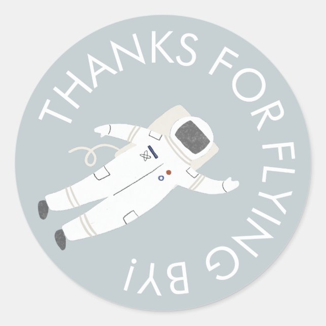 Astronaut Space Party Thank You Favour Sticker (Front)