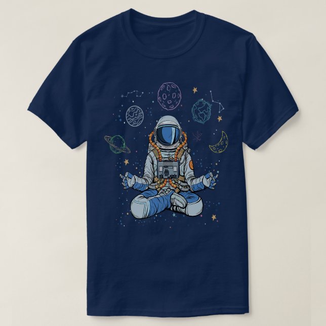 Astronaut Space Planets Spaceships  T-Shirt (Design Front)