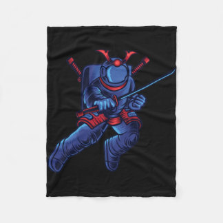Astronaut Space Samurai Fleece Blanket