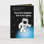 Astronaut/Space Social Distancing Black Birthday Card<br><div class="desc">Even though it feels like you’re “light years” away from your loved one, you can still send them a fun birthday card during quarantine! For space lovers everywhere, an astronaut floats along above earth with stars twinkling behind him. On the inside, customize a special birthday message to whoever you’re missing—grandson,...</div>