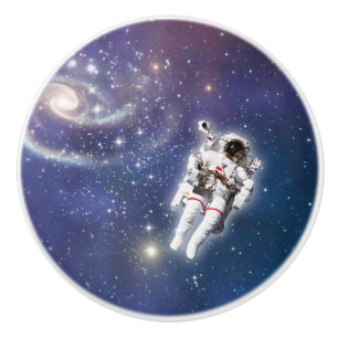 Astronaut Space Swirling Vortex Stars Galaxy Ceramic Knob