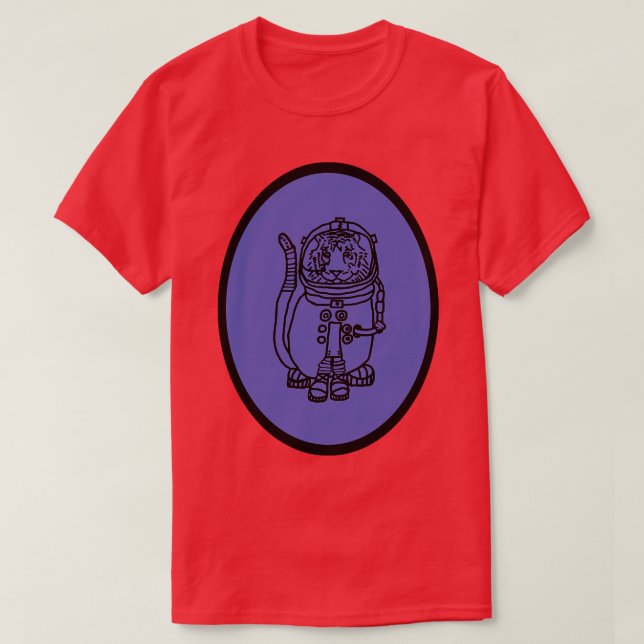 Astronaut Space Tiger Oval T-Shirt (Design Front)