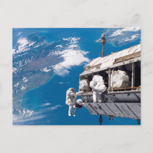 Astronaut Space Walk Above Earth Postcard