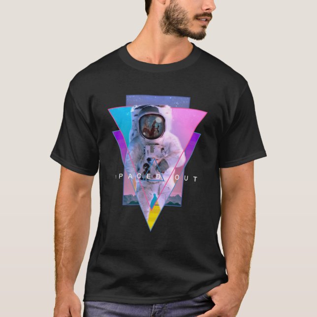 Astronaut Spaced Out Aesthetic Vaporwave Outer Spa T-Shirt (Front)