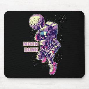 Astronaut Spaceman Basketball Player Dunking Moon Mouse Pad