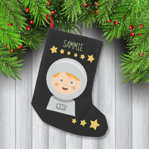 Astronaut - Spaceman Stars In Space Small Christmas Stocking
