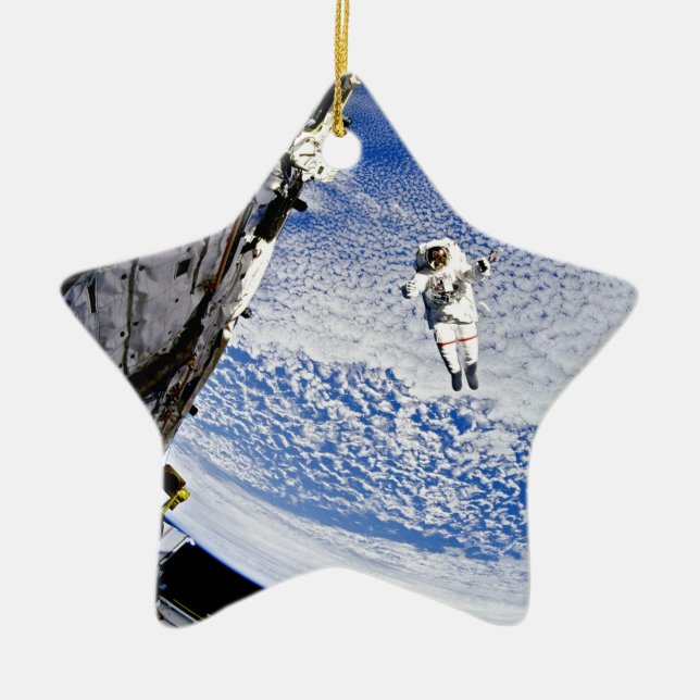 Astronaut Spacewalk Ceramic Ornament (Front)