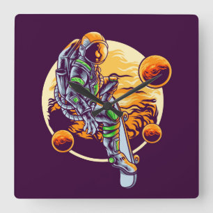 Astronaut  square wall clock