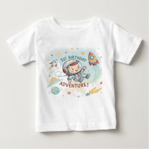 Astronaut Stars Rocket Planet Boy 1st Birthday Bab