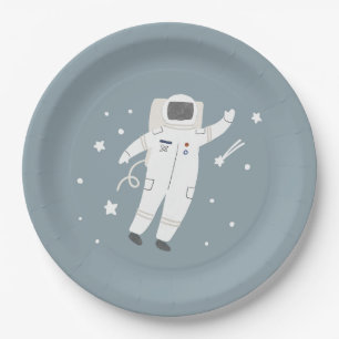 Astronaut & Stars Space Birthday Party Paper Plate