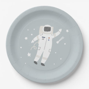 Astronaut & Stars Space Birthday Party Paper Plate