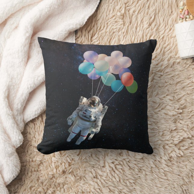 Astronaut Stars & Space Colourful Balloons Cushion (Blanket)