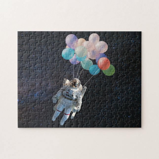 Astronaut Stars & Space Colourful Balloons Jigsaw Puzzle (Horizontal)