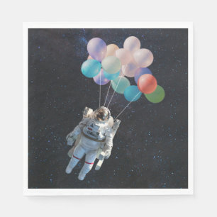 Astronaut Stars & Space Colourful Balloons Napkin