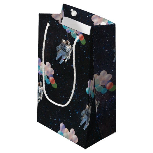 Astronaut Stars & Space Colourful Balloons Small Gift Bag (Front Angled)