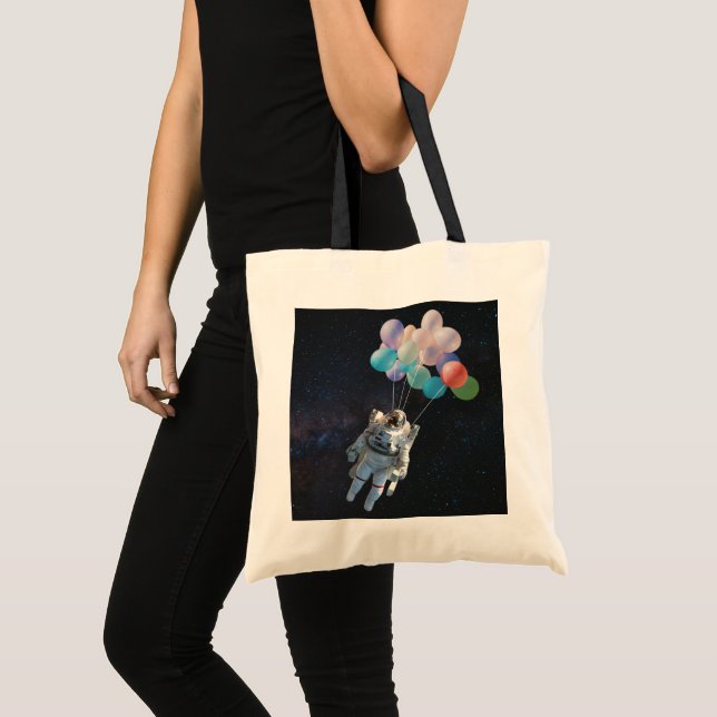 Astronaut Stars & Space Colourful Balloons Tote Bag (Front (Product))