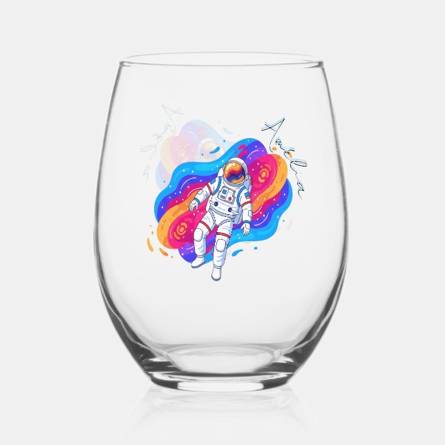 Astronaut Stemless Wine Glass (Front)