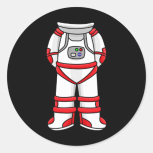 Astronaut Suit Head Cool Space Rocketman Halloween Classic Round Sticker