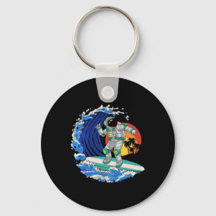 Astronaut Surfer, Astronaut Riding Wave, Astronaut Key Ring