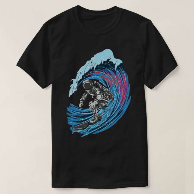 Astronaut Surfer Stylish Space T-Shirt (Design Front)