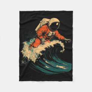 Astronaut Surfing Cosmic Ocean Wave Space Rider _1 Fleece Blanket