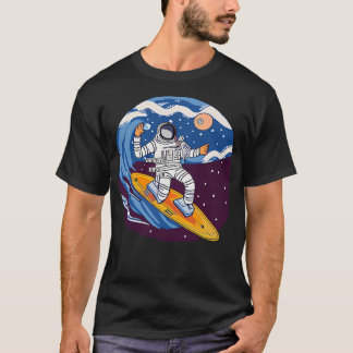 Astronaut Surfing In Space T-Shirt