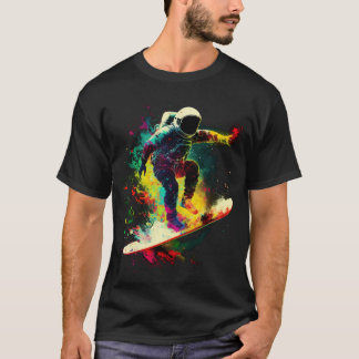 Astronaut Surfing In Space T-Shirt