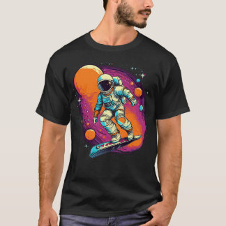 Astronaut Surfing In Space T-Shirt