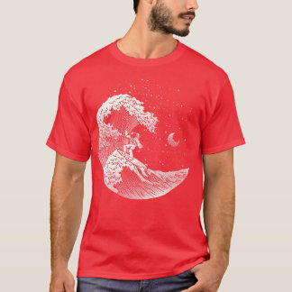 Astronaut Surfing Kanagawa Wave by Tobe Fonseca T-Shirt