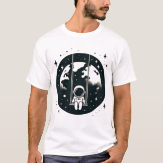 astronaut swinging in space earth T-Shirt