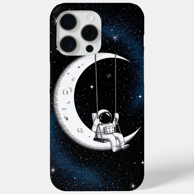 Astronaut Swinging on the Moon in a Starry Sky Case-Mate iPhone Case (Back)