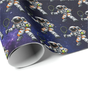Astronaut Tennis Wrapping Paper