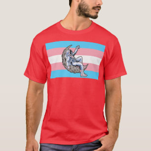 Astronaut Transgender Pride Flag Crescent Moon Out T-Shirt