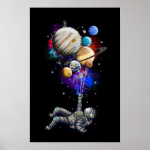Astronaut Traveling the Solar System