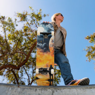 Astronaut Traveller Cosmic Horizon Journey Skateboard