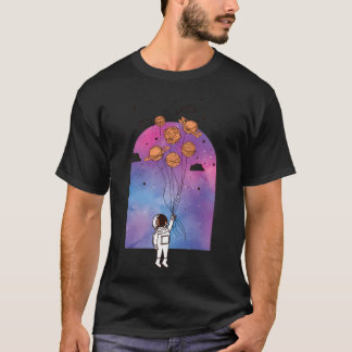 Astronaut Travelling With Planets T-Shirt