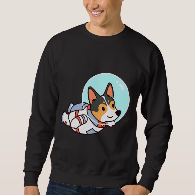 Astronaut Tri Colour Corgi Sweatshirt (Front)