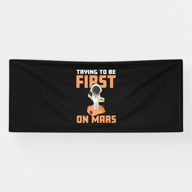 Astronaut Trying To Be First On Mars Banner (Horizontal)