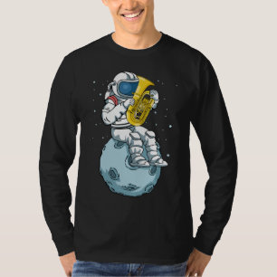 Astronaut Tuba Player Music Gift Kids Band Tuba T-Shirt