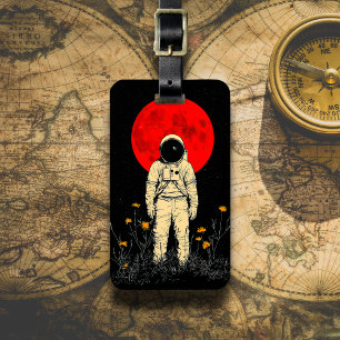 Astronaut Under the Red Moon Luggage Tag