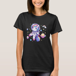 Astronaut Unicorn Floating in Cute Colourful Space T-Shirt