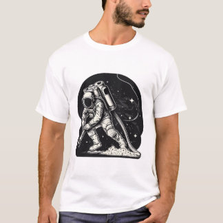 Astronaut Vacuuming Stars Cool T-Shirt