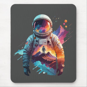 Astronaut Vector Art Space Discovery Mouse Pad