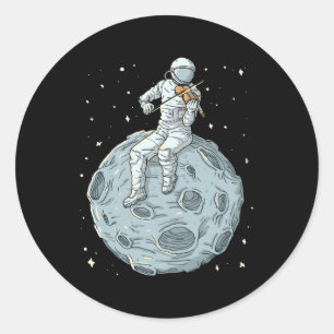Astronaut Violin Player Violinist Viola Al Music Classic Round Sticker