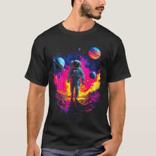 Astronaut Walking In Galaxy Outer Space Explorer S T-Shirt