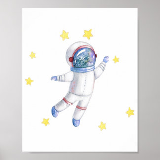 Astronaut wall decor, Earth wall decor poster